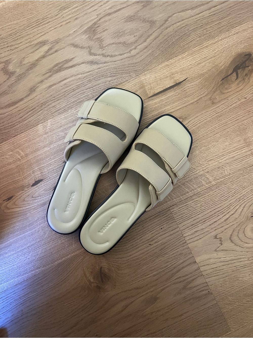 Vince Double-Strap Slide Sandals